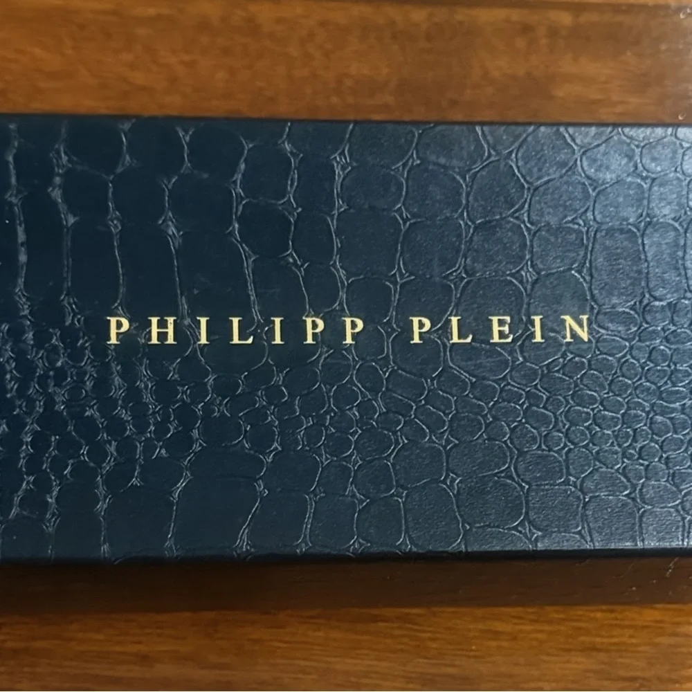 Philipp Plein Gold Titanium Geometric Sunglasses | Luxury Designer Frame w/ Case